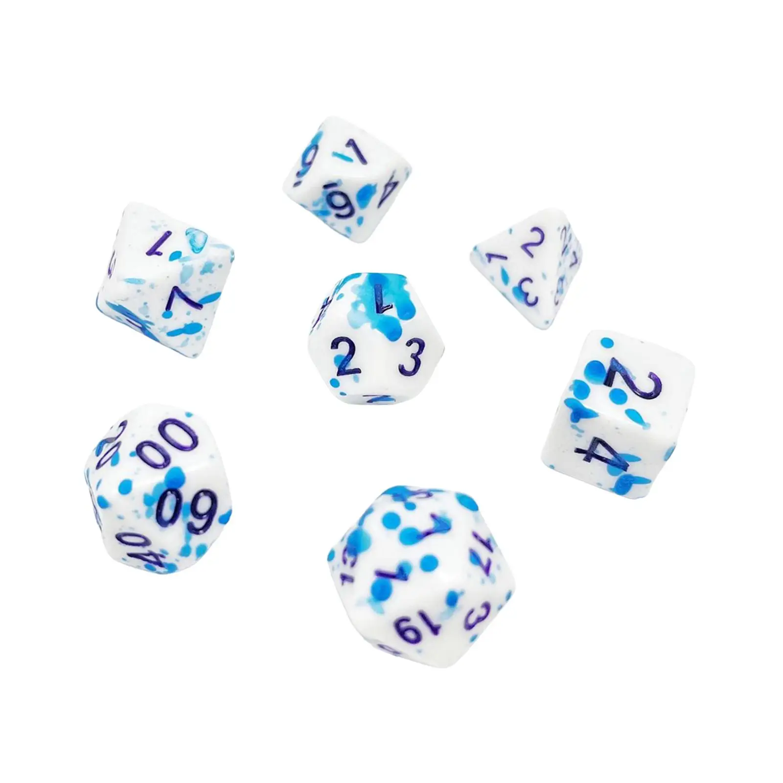 7 Pieces Multisided Dice Party Accessories Handmade Board Game Family Gatherings Role Playing Polyhedral Dice Table Gaming Dice