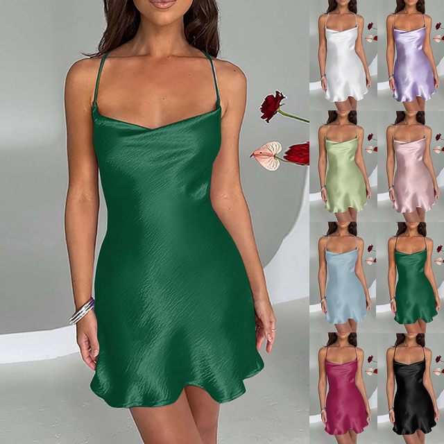 Vestito Donna Estivo Corto Senza Maniche - Abito A-Line In Viscosa, Sexy E Comodo - Foto 8