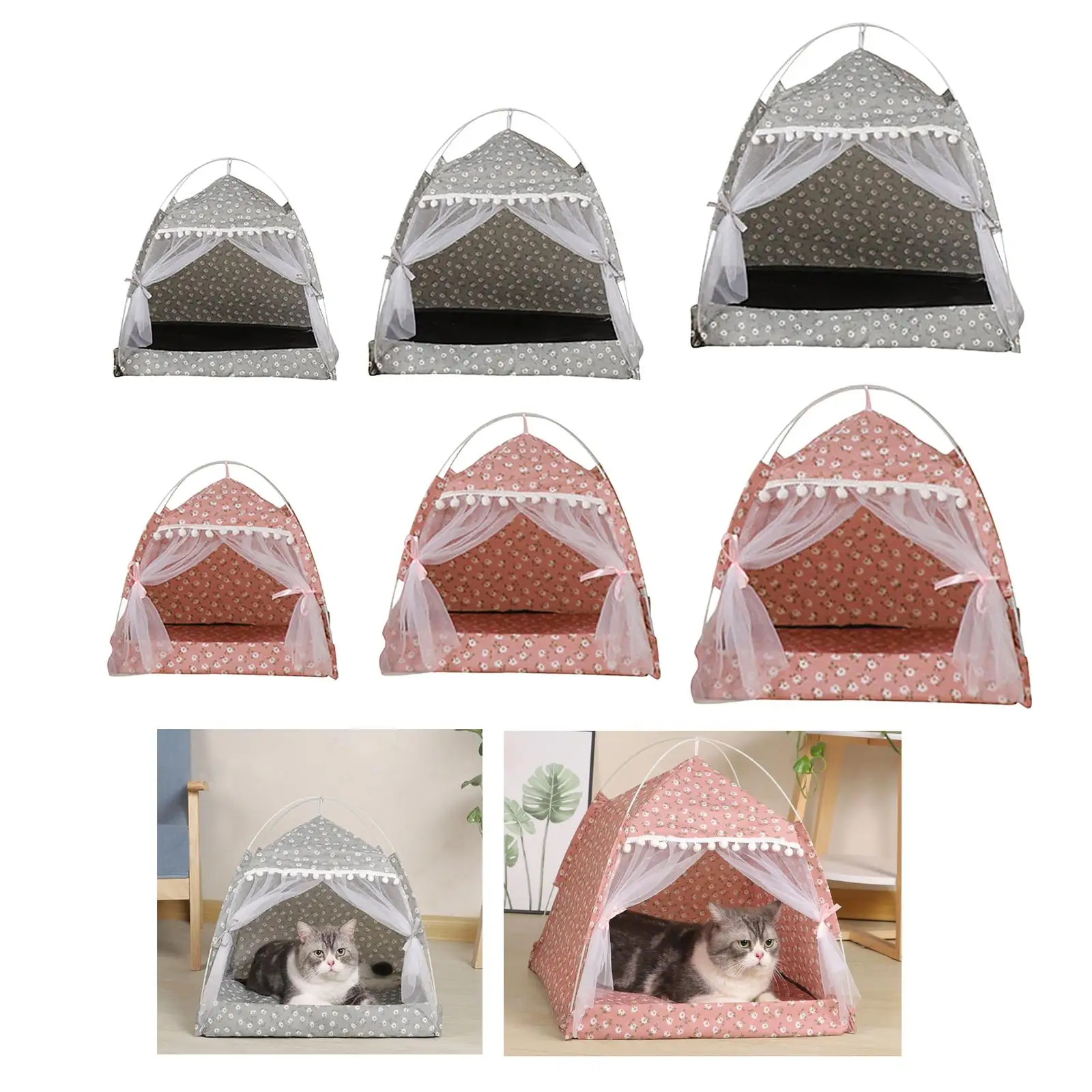 Large Cat tent with Thick Cushion Puppy Mat Bed Nest Thick Kitten Warm
