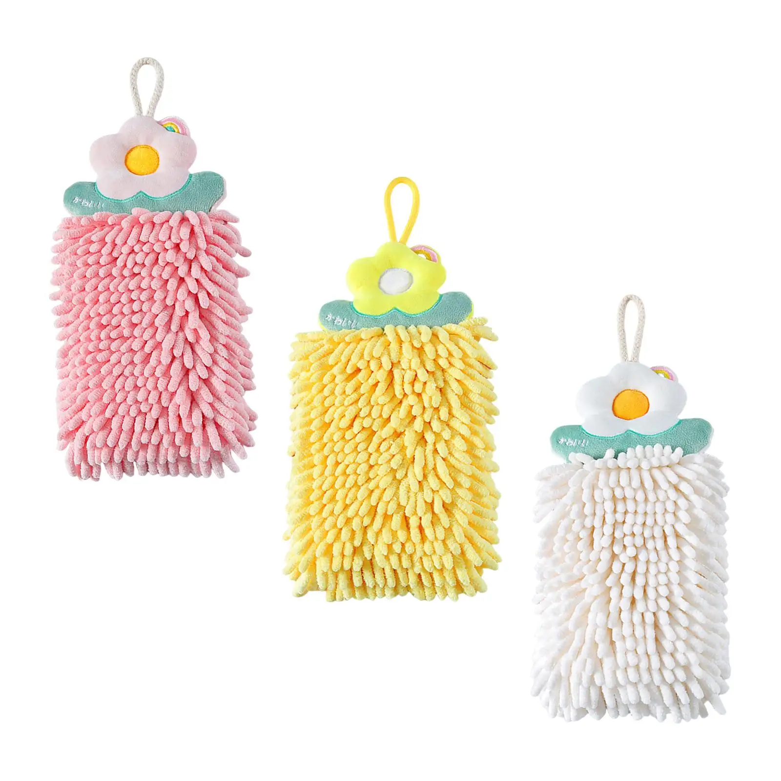 Hanging Hand Towels Highly Absorbent Decorative Thick Hanging Kitchen Towels
