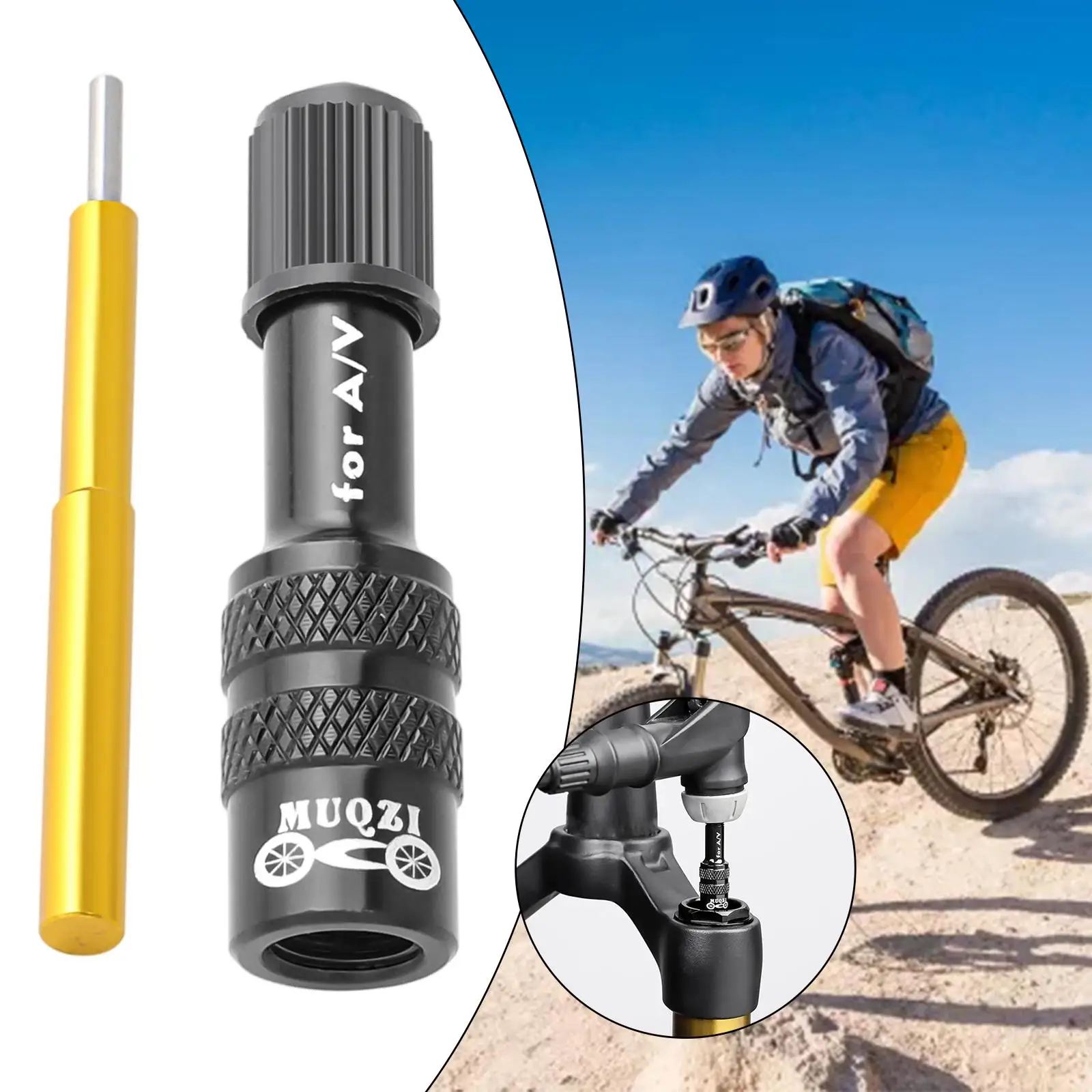 Bike Front Fork , Non- ,Aluminum Alloy Extension Converter , Air Fork Inflatable Valve Adaptor for Cycling Accessories