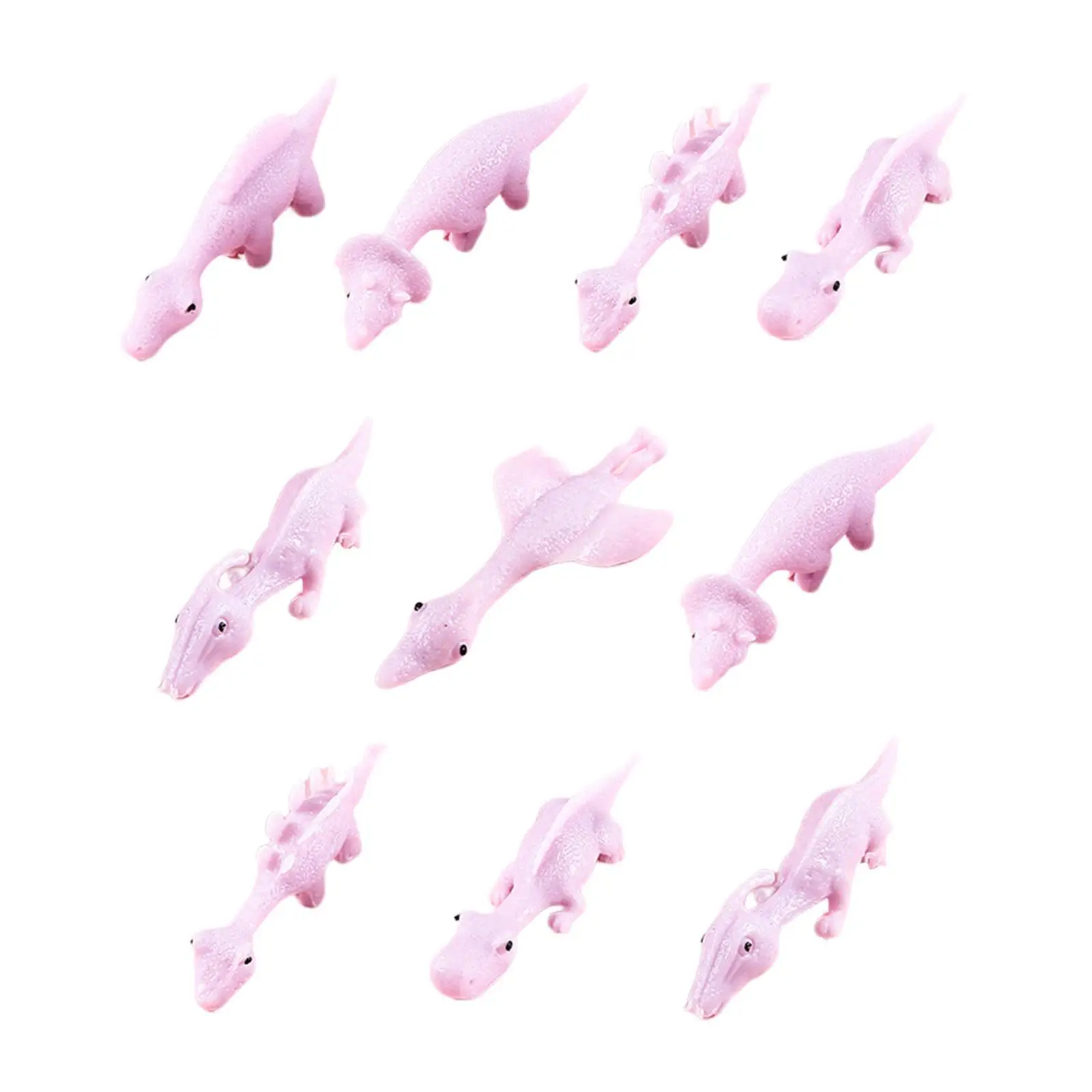 10Pcs Finger Flying Dinosaur Animal Slingshot Toys for Age 3+ Halloween Kids