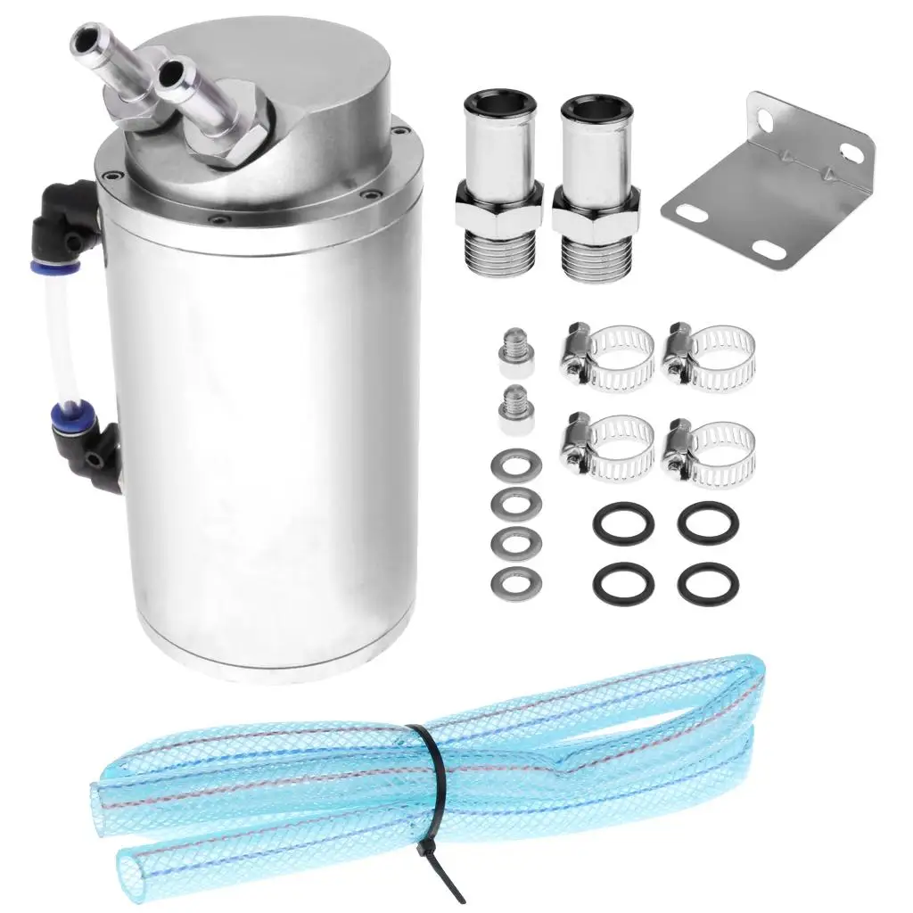 Universal 450ml Aluminum Tank Can Round Can Reservoir Oil/Sludge Can Engine Fuel Tank