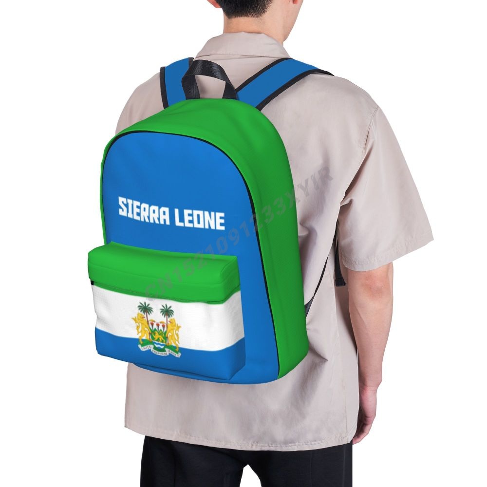 Unissex mochila serra leoa bandeira ponto schoolbag