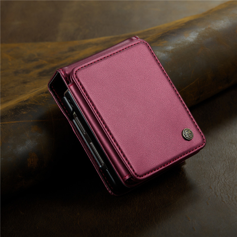 EUCAGR Luxury Magnetic Wallet PU Leather Case For Samsung Galaxy Z Flip 5 6 7 Card Solt Holder Pocket Cover For Galaxy Z Flip7 5