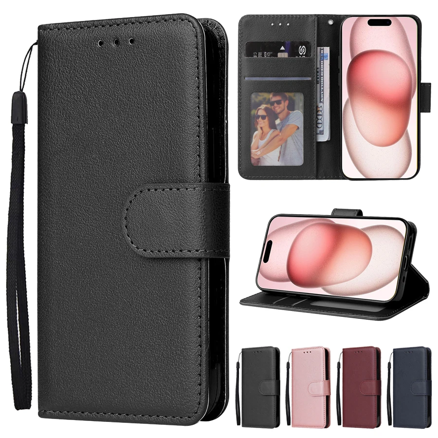 S787c3a838f09473385c919b01b504b89N Wallet With Card Slot Photo Frame Stand Magnetic Flip Leather Case For Apple iPhone 15 Pro Max 14 Plus 13 12 11 Anti-fall Cover