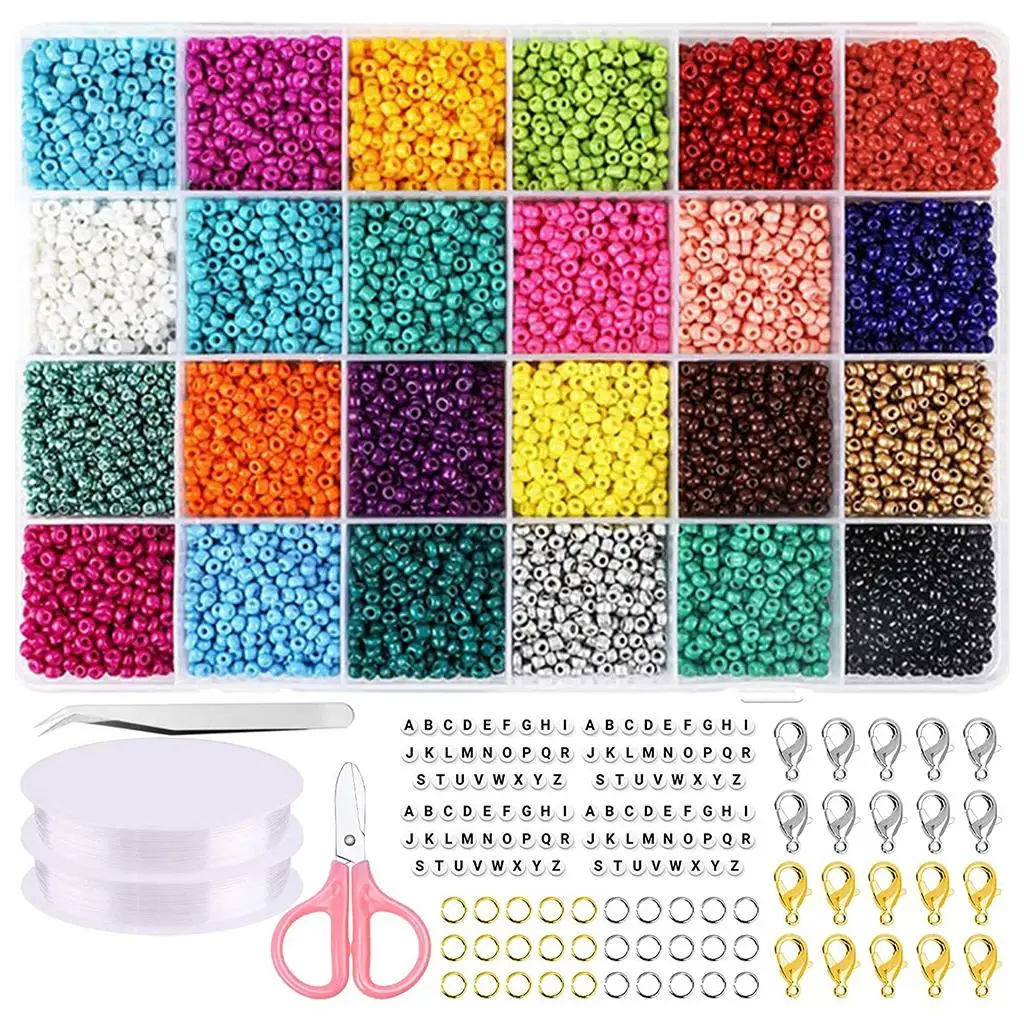 1 Set  Bead Lots small beads Letter Beads Colorful Round Jump Rings Craft Beads  Beads for DIY Jewelry Making Crafts