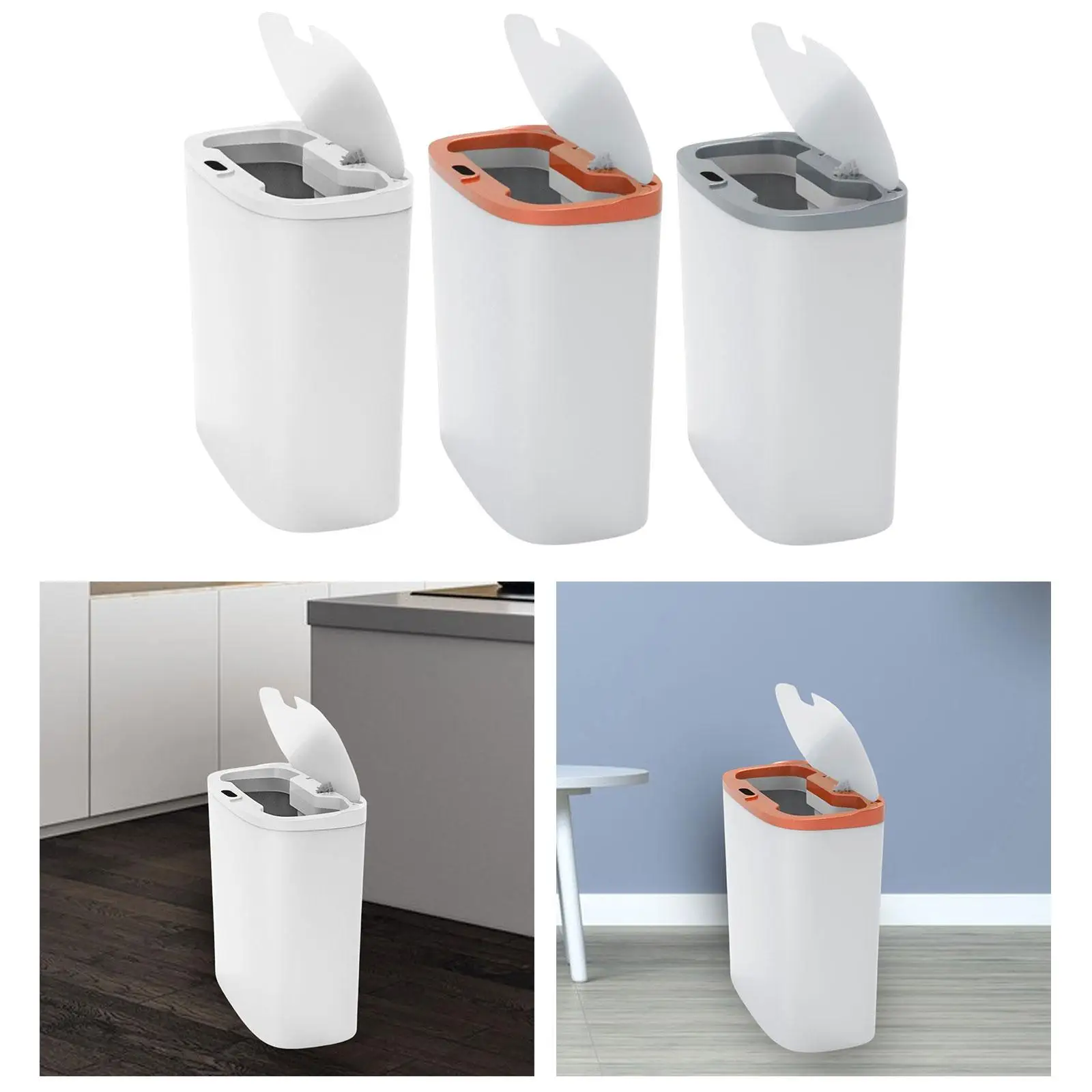 Automatic Intelligent Trash Can Touch Free 14L Capacity for Bathroom Office