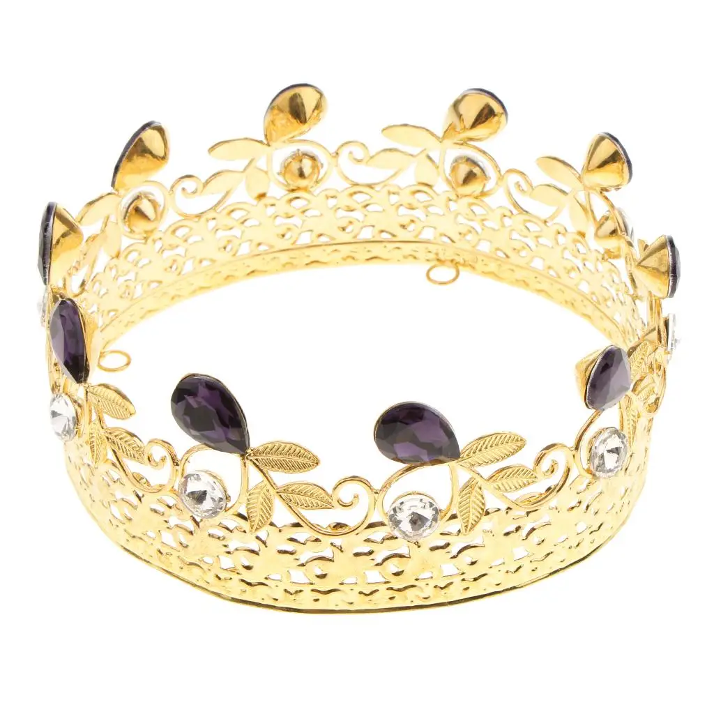 Baroque Style Rhinestones Tiara Hairband Bridal Wedding Prom Crown Headband ( Golden, Pick)