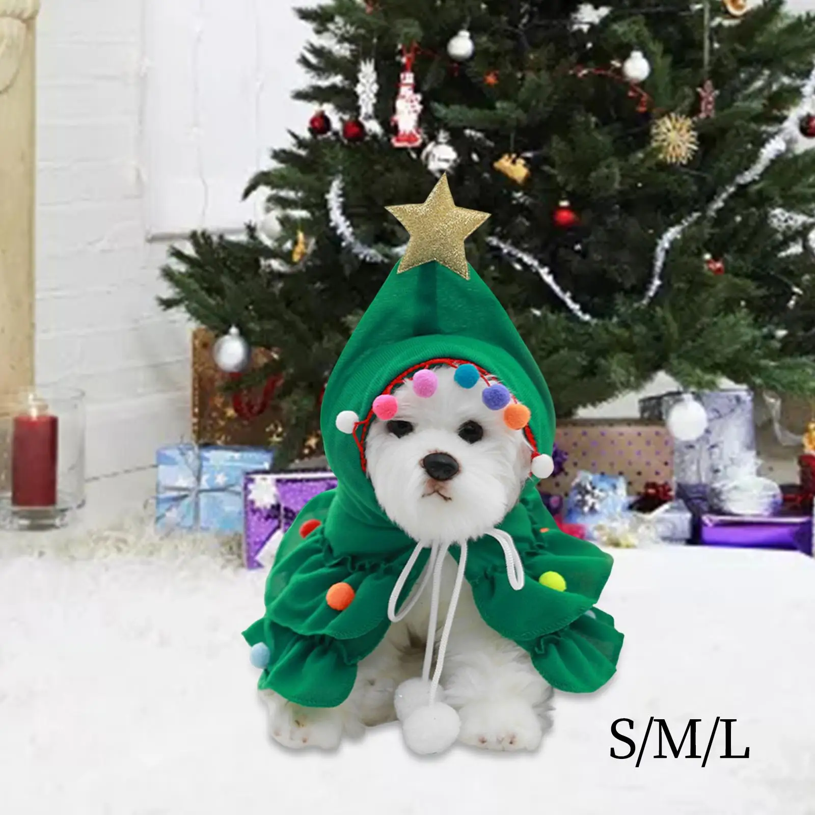 Pet Christmas Costume Set Christmas up Cosplay Cape Hat Cloak Clothes Outfits