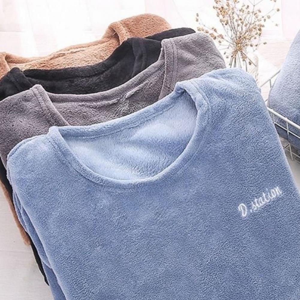 Title 8, Thickened Pajamas Set Thick Fleece Winter Men