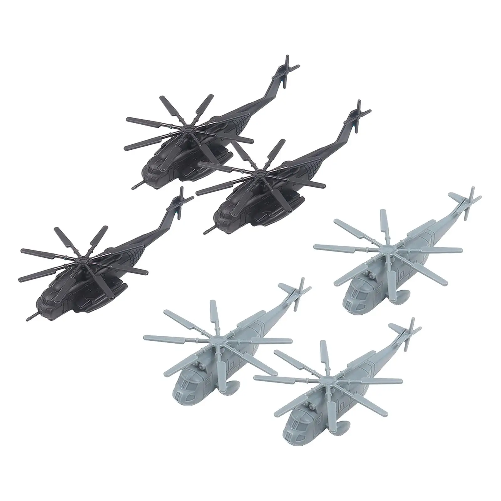 6x Collection Helicopter DIY Scene Props for Boy Girl Micro Landscape Parts Desktop Decor Simulation Aircraft Model Fighter Toy