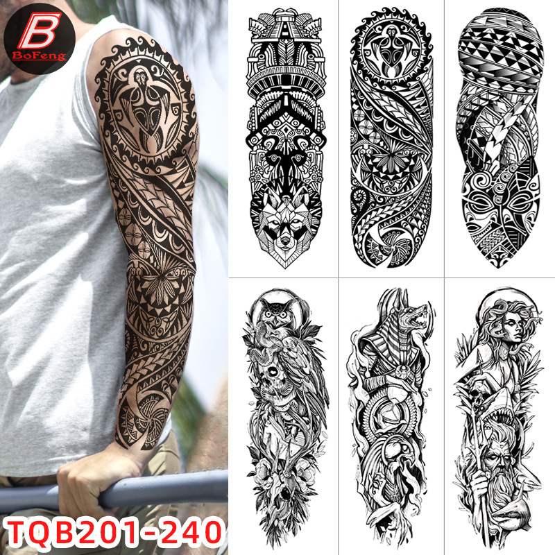 Best of Waterproof Temporary Large Arm Sleeve Tattoo Lion Crown King Rose Tatoo Sticker Wild Wolf Tiger Men Full Skull Totem Fake Tatto Reviews & Tips