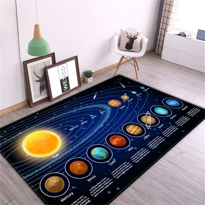 3D Solar System Kid's Room Crawling Floor Mat