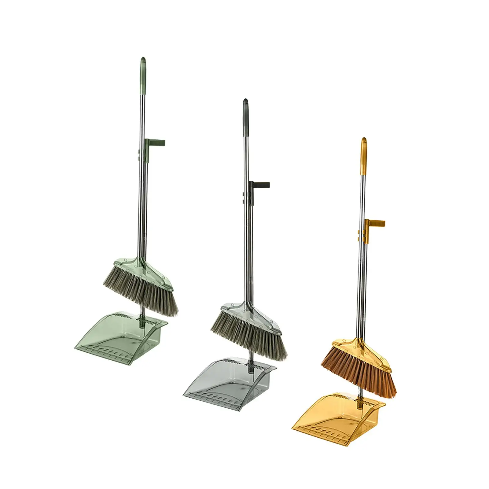 Broom Dustpan Set Hair Sweeping Upright Standing Broom Dust Pan Dust Brooms Set for Office Indoor Home Kitchen Cleaning Gadgets