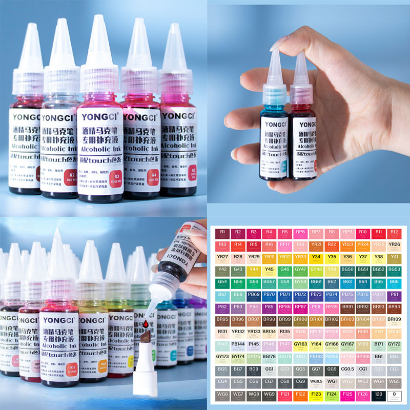 168 farbe Volle Set Marker Refill Universal Touch Aquarell Stift Pigment Wasser Künstler Schwarze Ölige Füllstoff Student Malerei Lieferungen – Detail 1