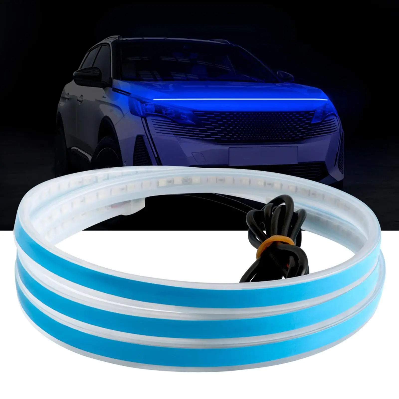 LED Strip Light for Hood Flexible Exterior Daytime Running Light Universal 12V Car Hood Strip Light for Car Accessories Parts