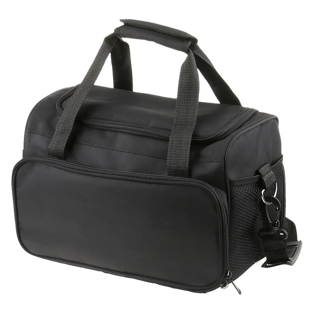 Black Cosmetology Supplies Bag, Professional Travel Barber Bag with Strap And