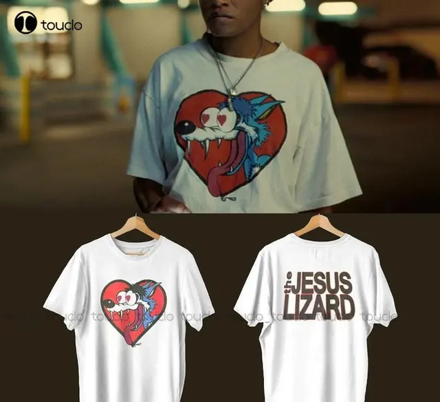 Jesus lizard-Tシャツ,ヴィンテージ,バッテリープリント付き,90年代のトレンド,夏用