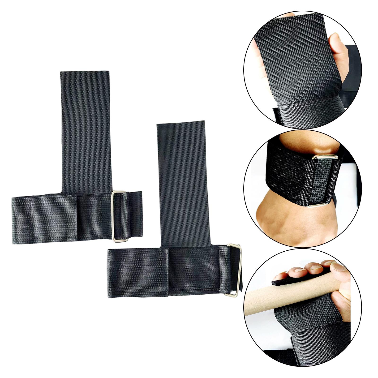 2Pcs Professional Weight Lifting Straps Wristband Anti Slip Adjustable for Bodybuilding Powerlifting Training