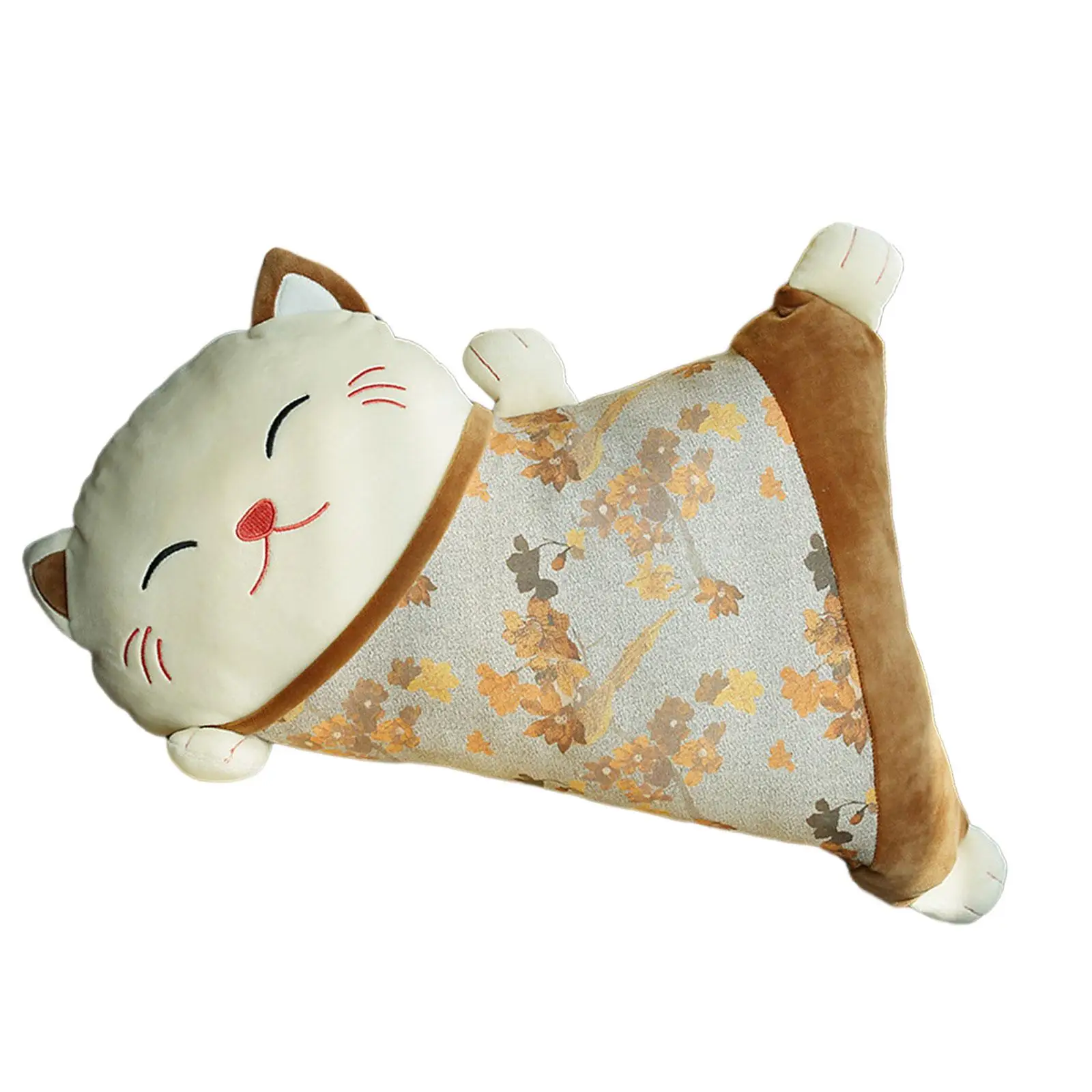 Lucky Cat Pillow Washable Soft Support Cushion for Birthday Gift Car