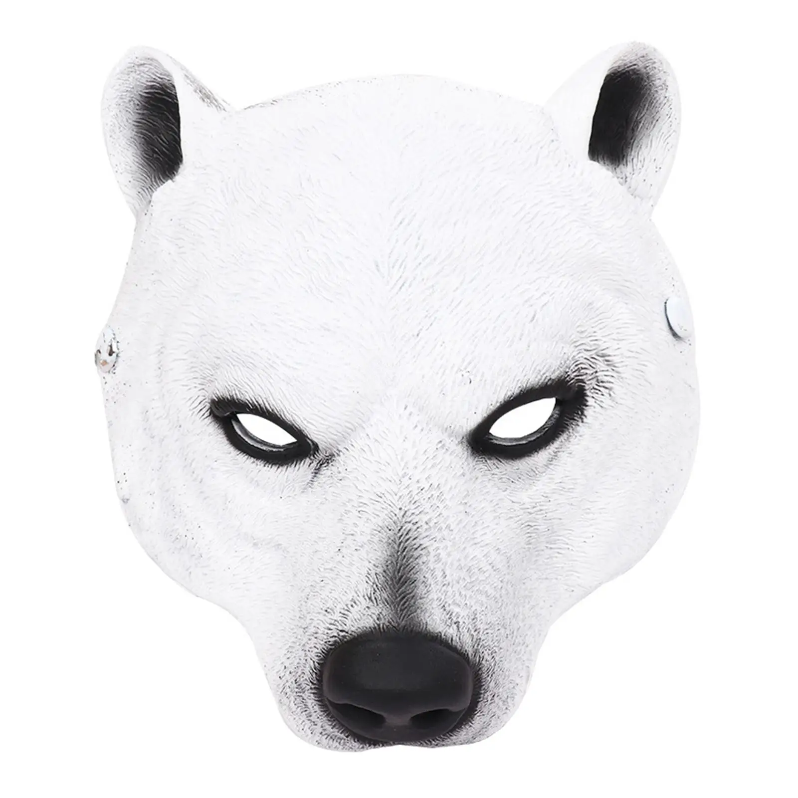 3D Halloween Polar Bear Mask Realistic Facial Cover Half Face Mask for Festival Costume Party Props Carnival Stage Performance