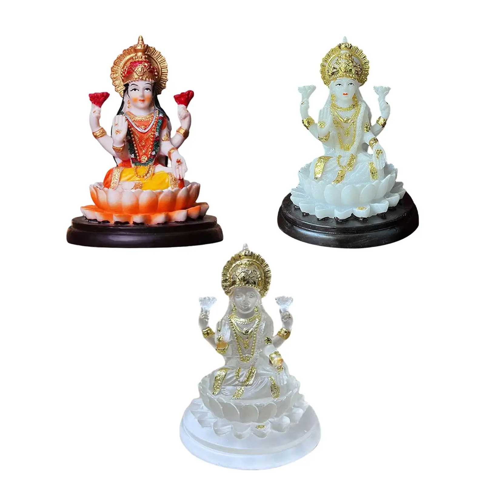 India Hindu Lotus Statue Handmade Craft Sculpture Elegant Decorative Height 11cm