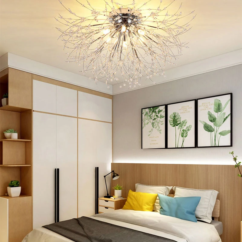 Dandelion Crystal Led Ceiling Lamps Modern Ceiling Lights Bedroom Indoor Decoration Lamps for Living Dining Room Lighting Lamps bathroom ceiling lights