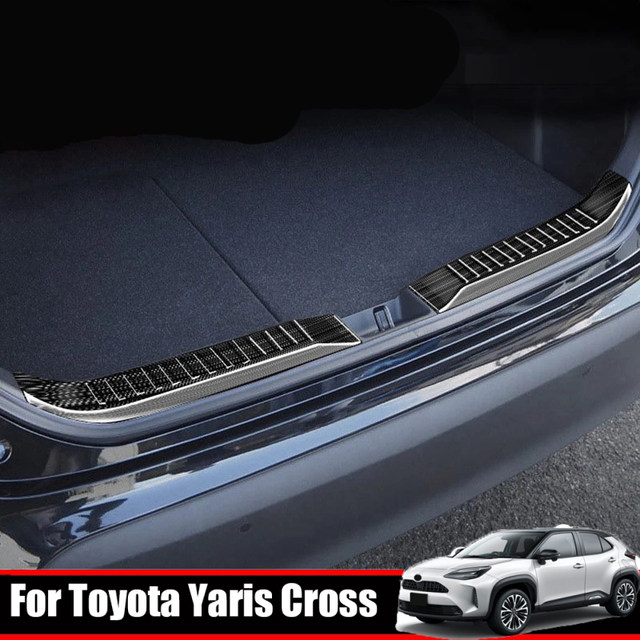 For Toyota Yaris Cross 2020 2021 steel Inner Rear Bumper Foot Plate  Tailgate Door Sill Scuff Guard Plate Sticker Accessories - AliExpress