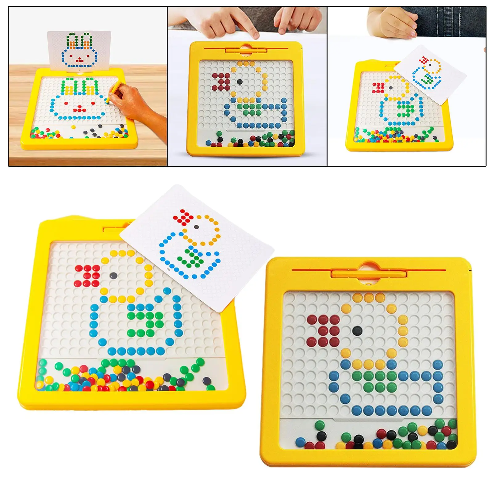 Magnetic Drawing Board with Magnetic Pen, Beads, Cards Educational Montessori Sensory Toys Drawing Pad for Toddlers Kids