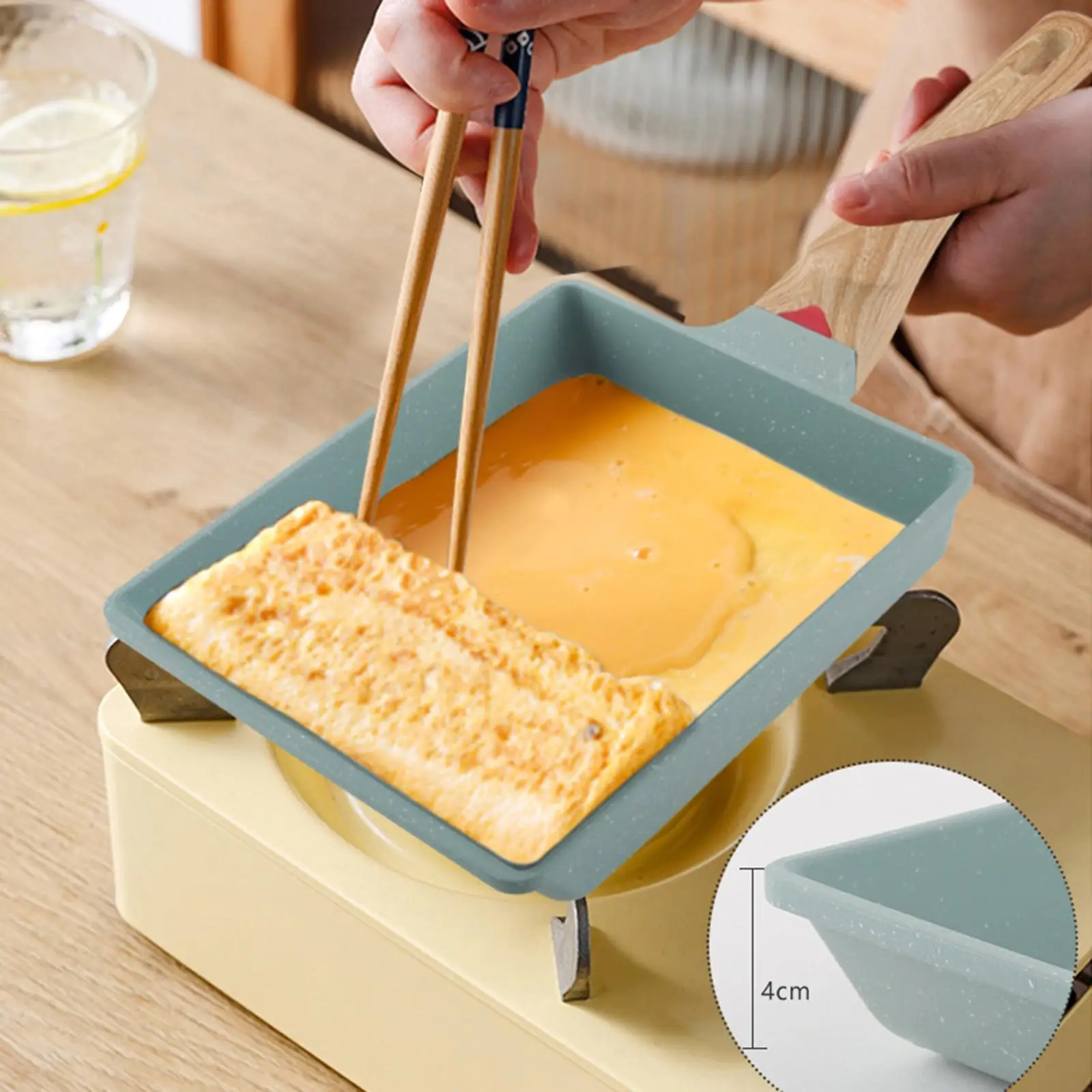 Rectangle Tamagoyaki Pan Egg Pan Nonstick Cake Bakeware Breakfast Steak Fried Omelette Pan Pancake Maker for Kitchen Cookware