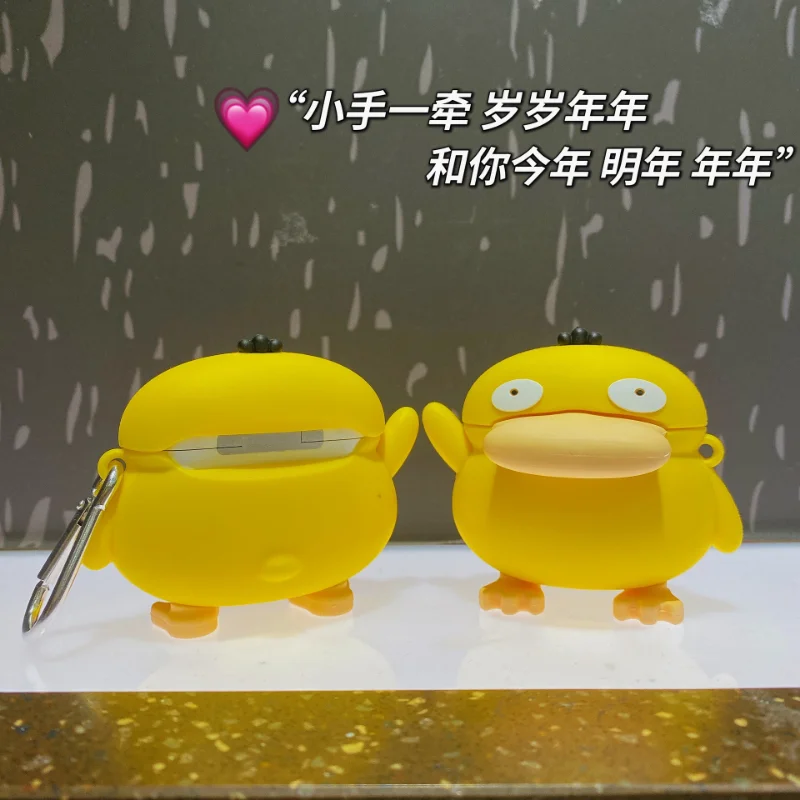 Pokemon 3D Psyduck Anime Case for Airpods 3 Case Airpods Pro 2 1 Soft Silicone Wireless Bluetooth Earphone Protective Cover Gift