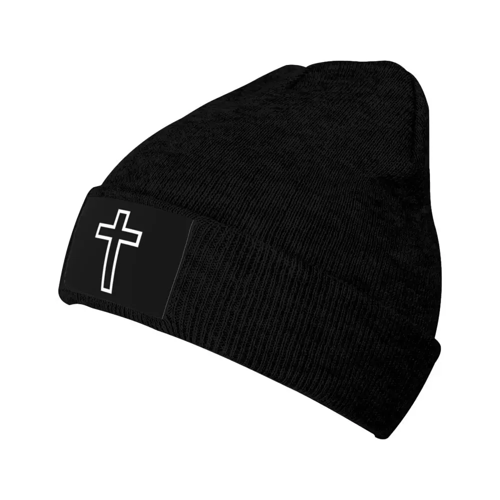 Jesus Catholic Cross Skullies Beanies Caps For Men Women Unisex Winter Warm Knitting Hat Adult Christian Religious Bonnet Hats