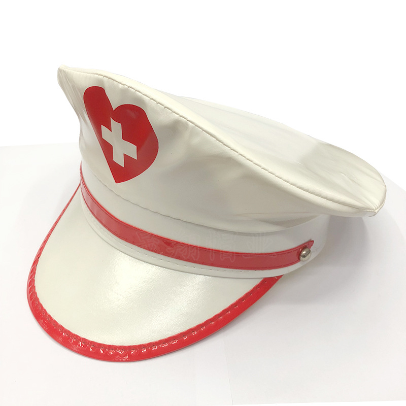 Rotes Kreuz Ärzte Krankenschwestern Hüte für Karneval Weihnachten Party Cosplay Kappe Baumwolle Plaid Abzeichen Rollenspiel Lustige Berets – Detail 18
