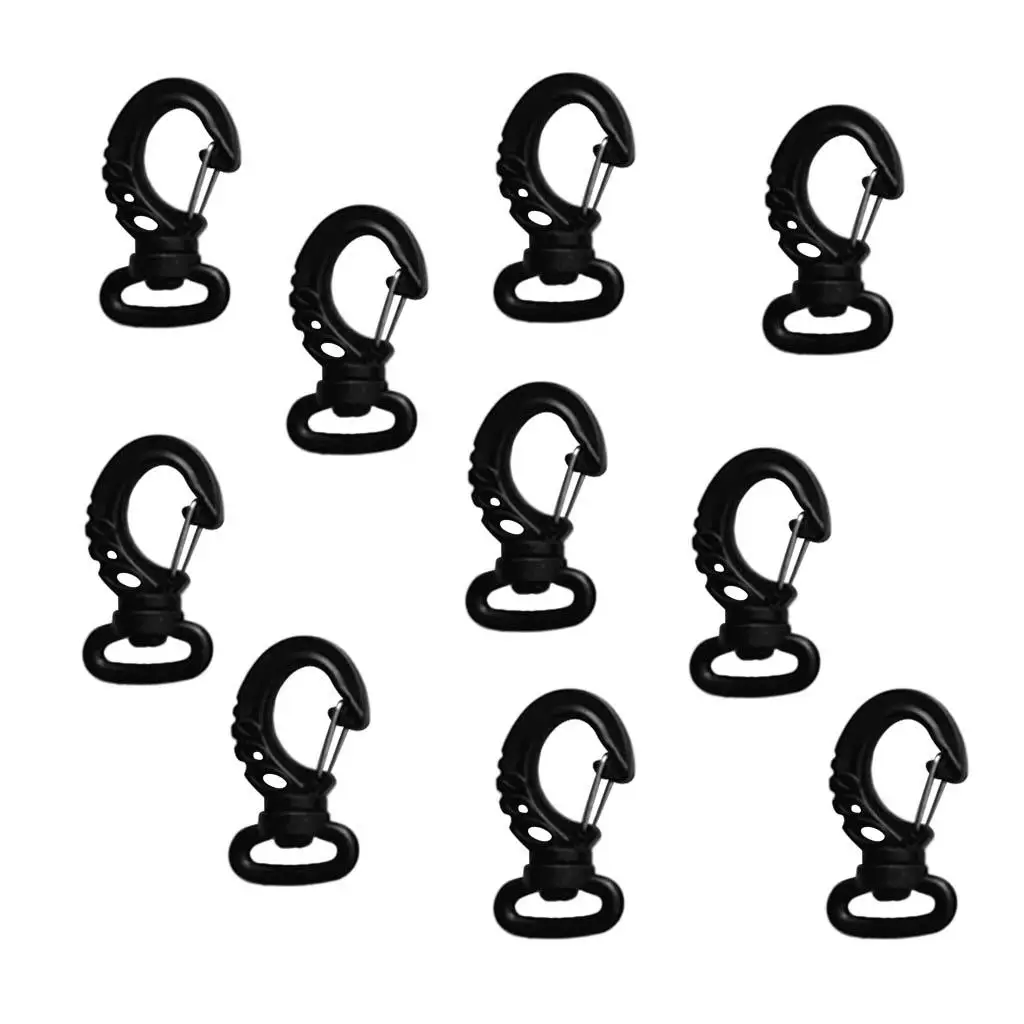 0 Multi Purpose Replacement Black  Scuba Diving Swivel Snap Hook Spring Clip for 2cm Webbing Strap