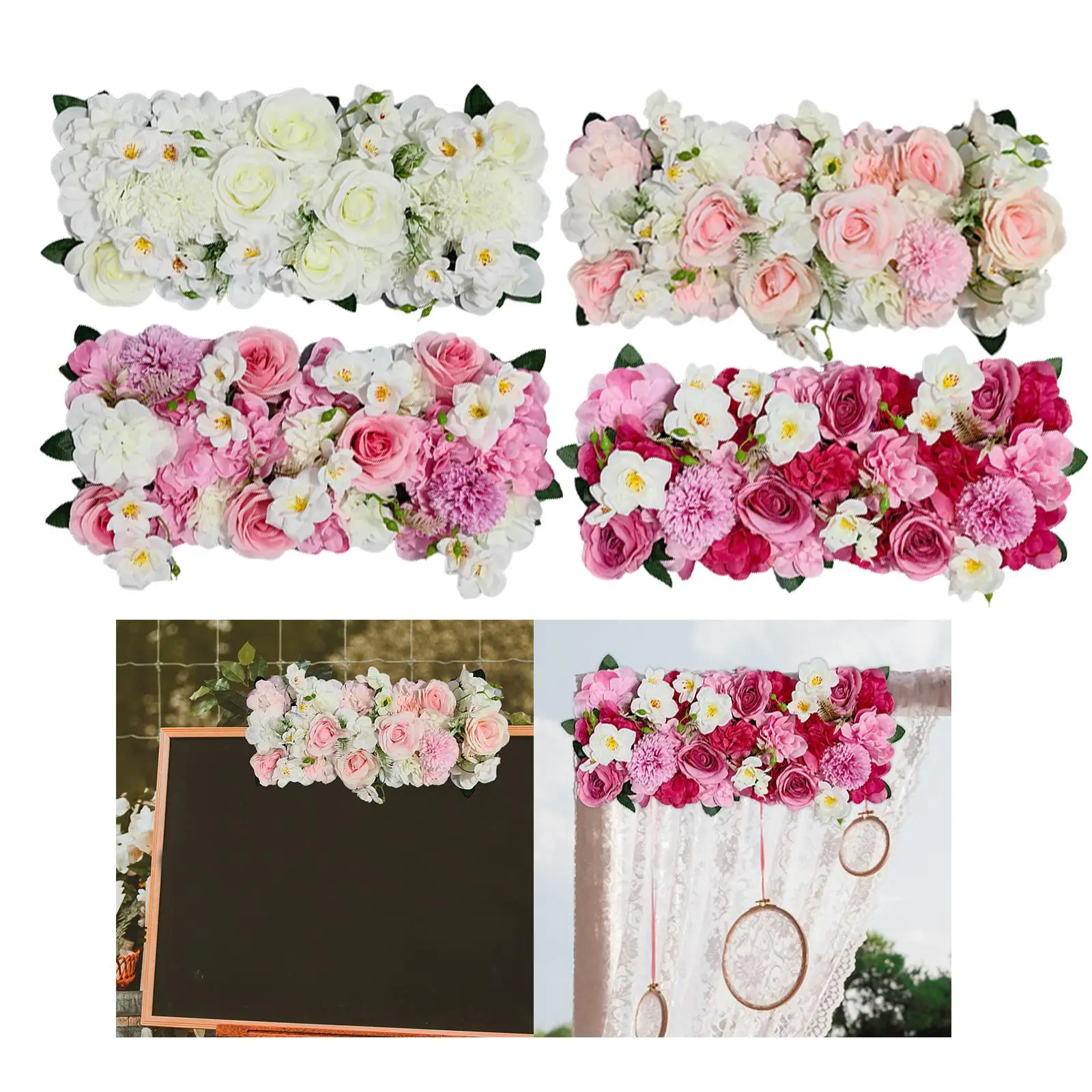 DIY Arch Flower Row Flowers Panel Floral Backdrop Decor Wedding Road Cited Flowers for Event Window Party Public Area Art Hall