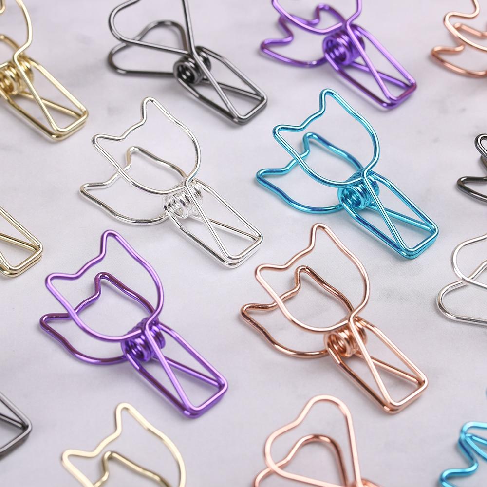 Hollowed Out Metal Binder Clips - 6PC Office Paper Organizer Set
