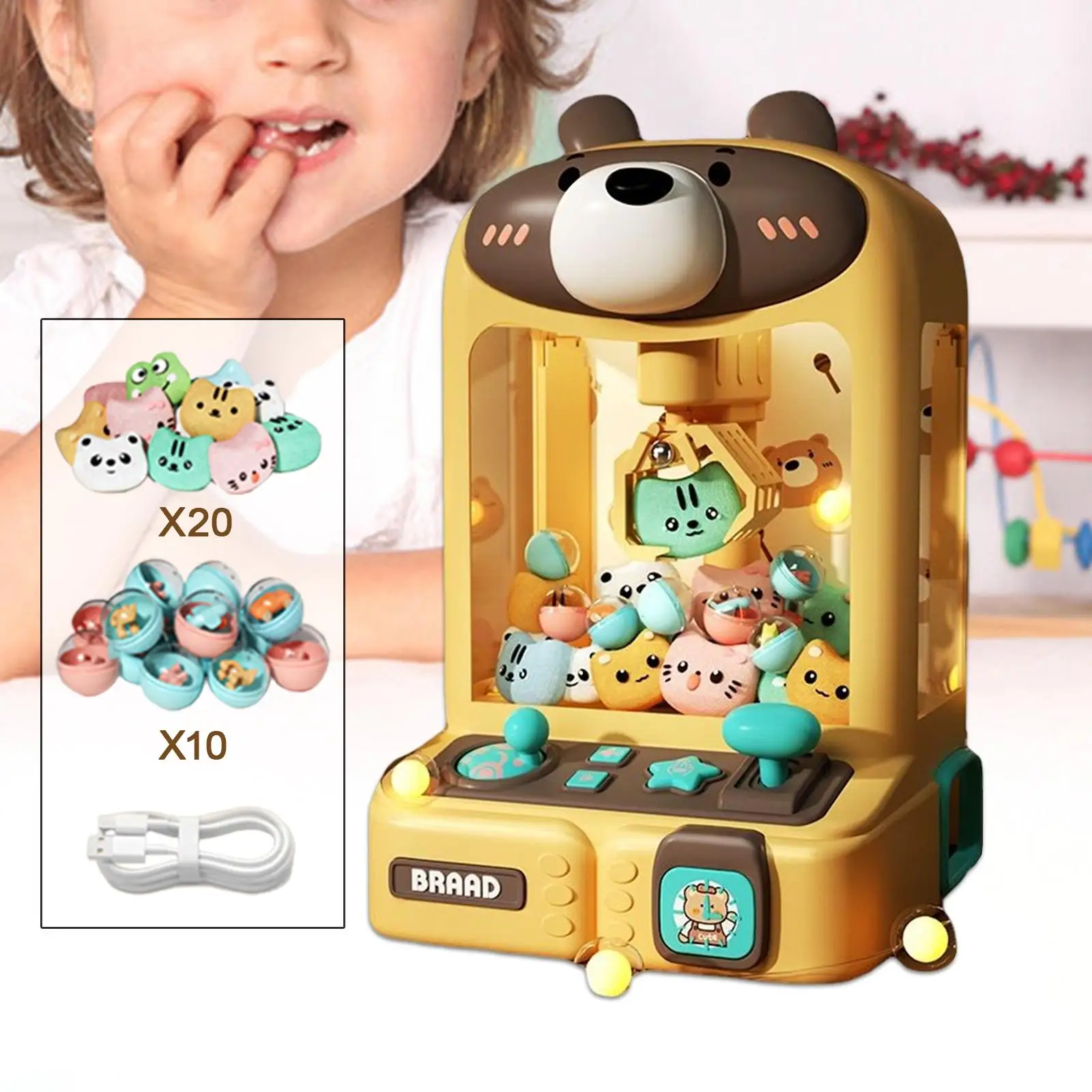 Mini Claw Machine with Sounds Arcade Claw Game Electronic Small Toys Mini Vending Machines for Girls Children Adults Kids Gifts