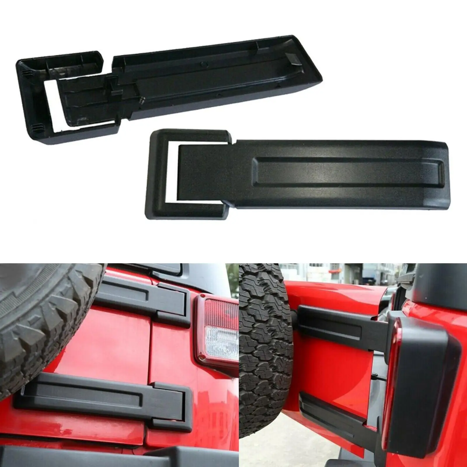 2 Pieces Tailgate Hinge Covers Trim Premium for Jeep Wrangler JK Jku