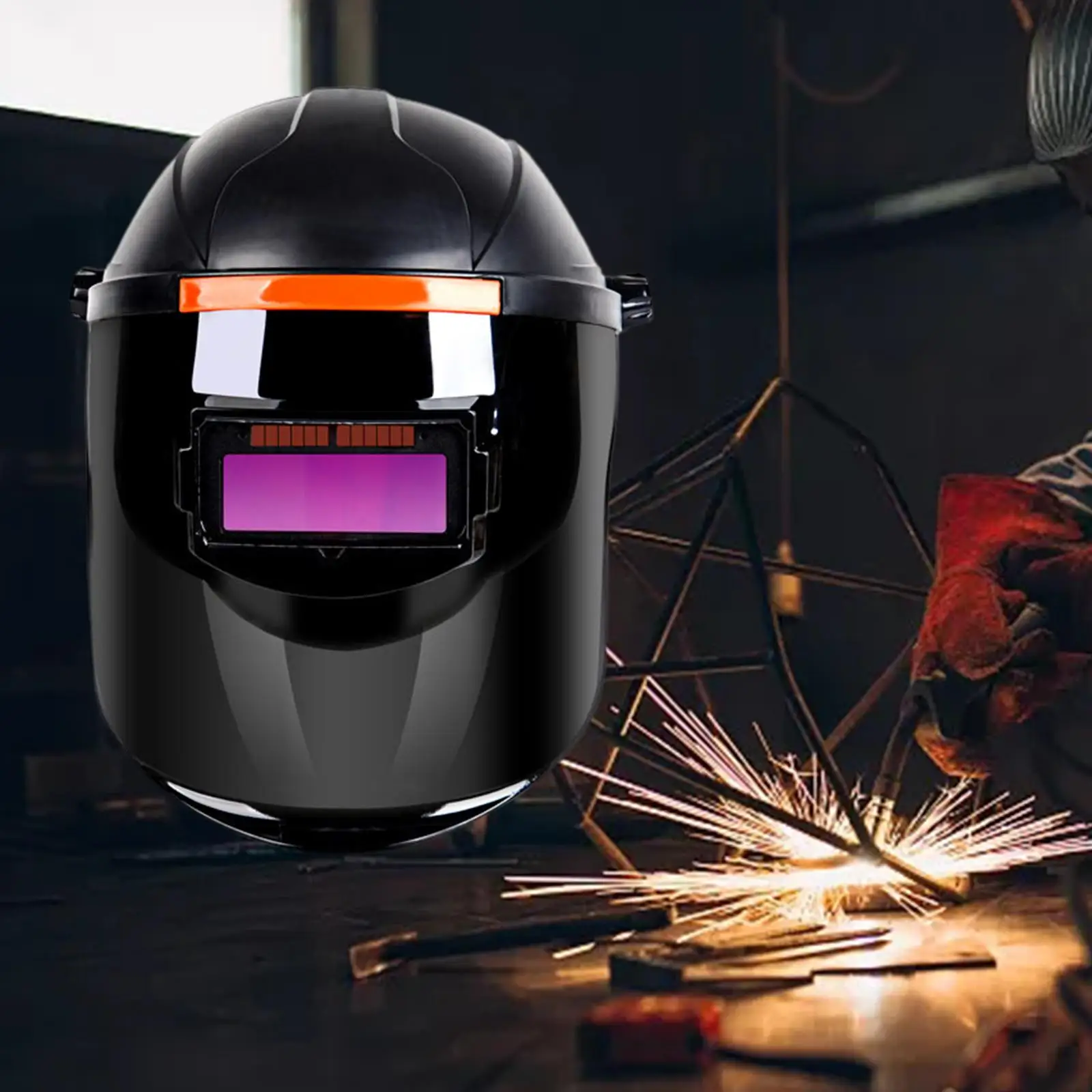 Auto Darkening Welding Helmet Welding Hood Professional Mig TIG ARC Grinding Welder Use Adjustable Head Equipment ,Black Durable