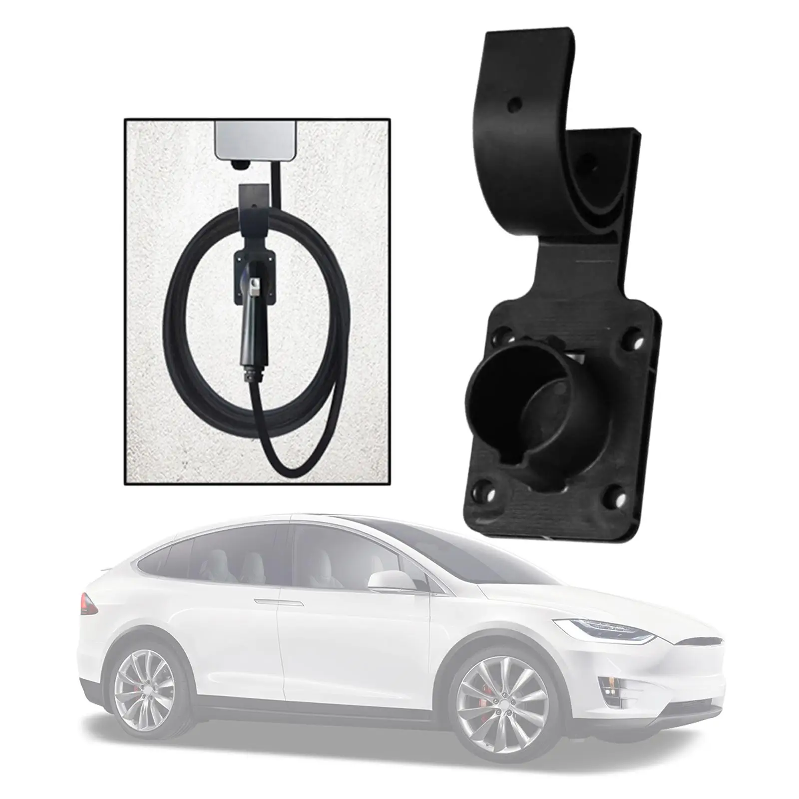 EV Charger Holder Easy Installation EV Charger Cable Holder Gun Head Socket Fit for Electric Car