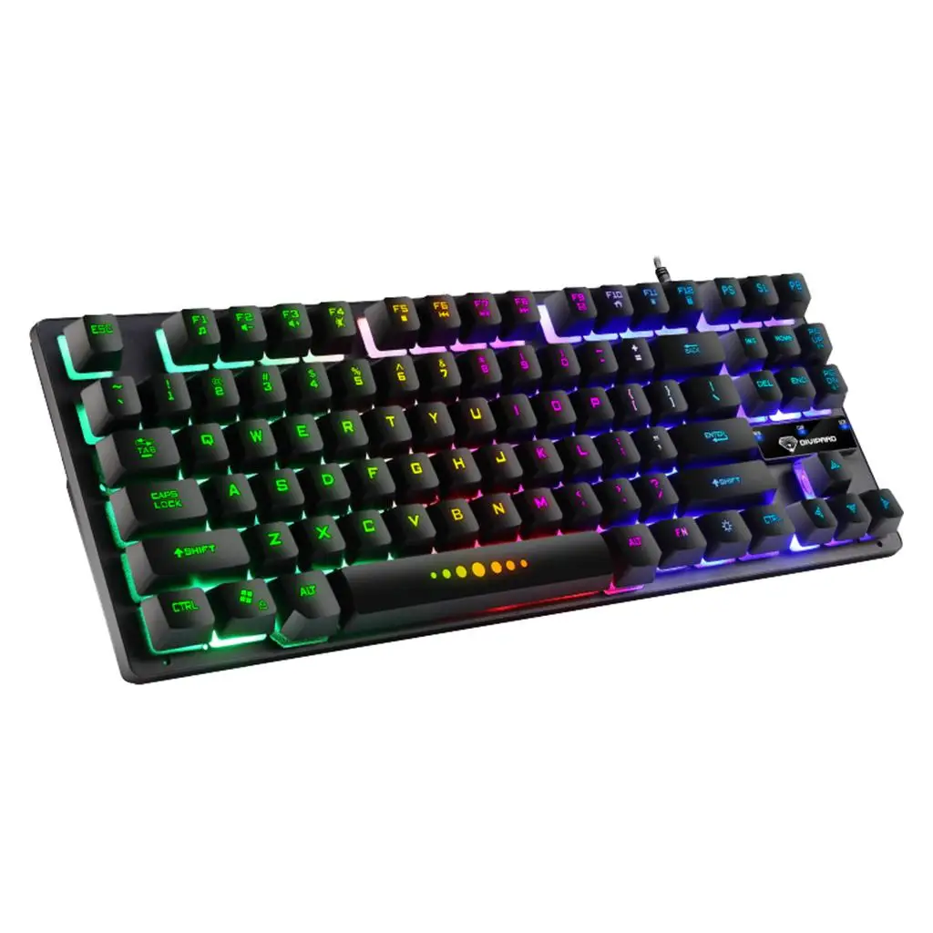 Mechanical Gaming Keyboard USB 87 Keys RGB  Windows PC Gamers Black