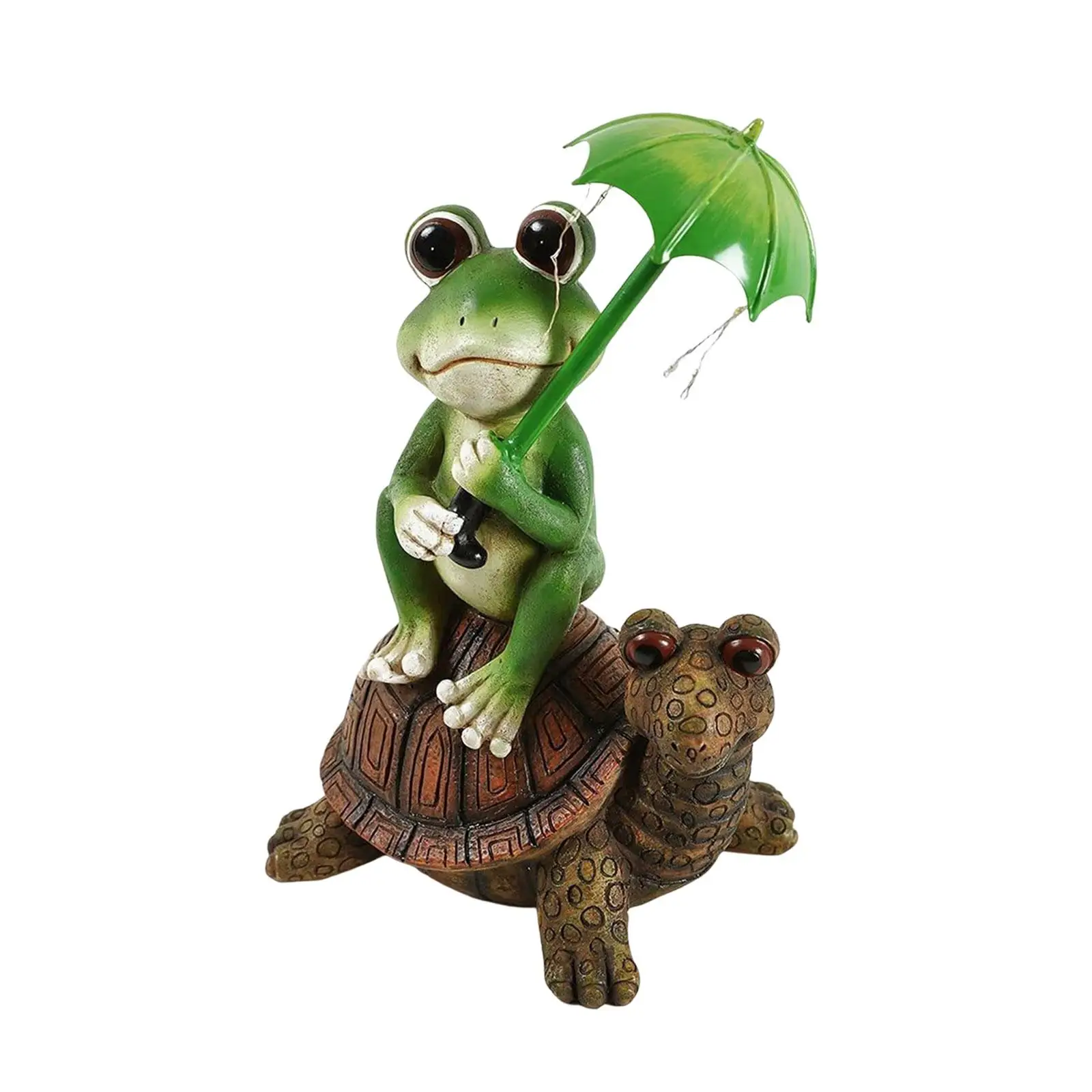 Outdoor Garden Frog and Turtle Statues Solar Lights Ornaments lovely Design Birthdays Gift Hand Painted Waterproof