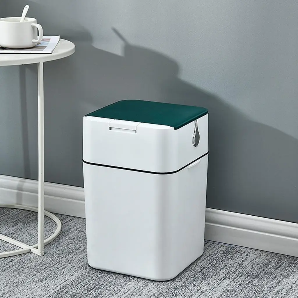 Trash Can with Press Type Lid  for Toilet Kitchen Bedroom