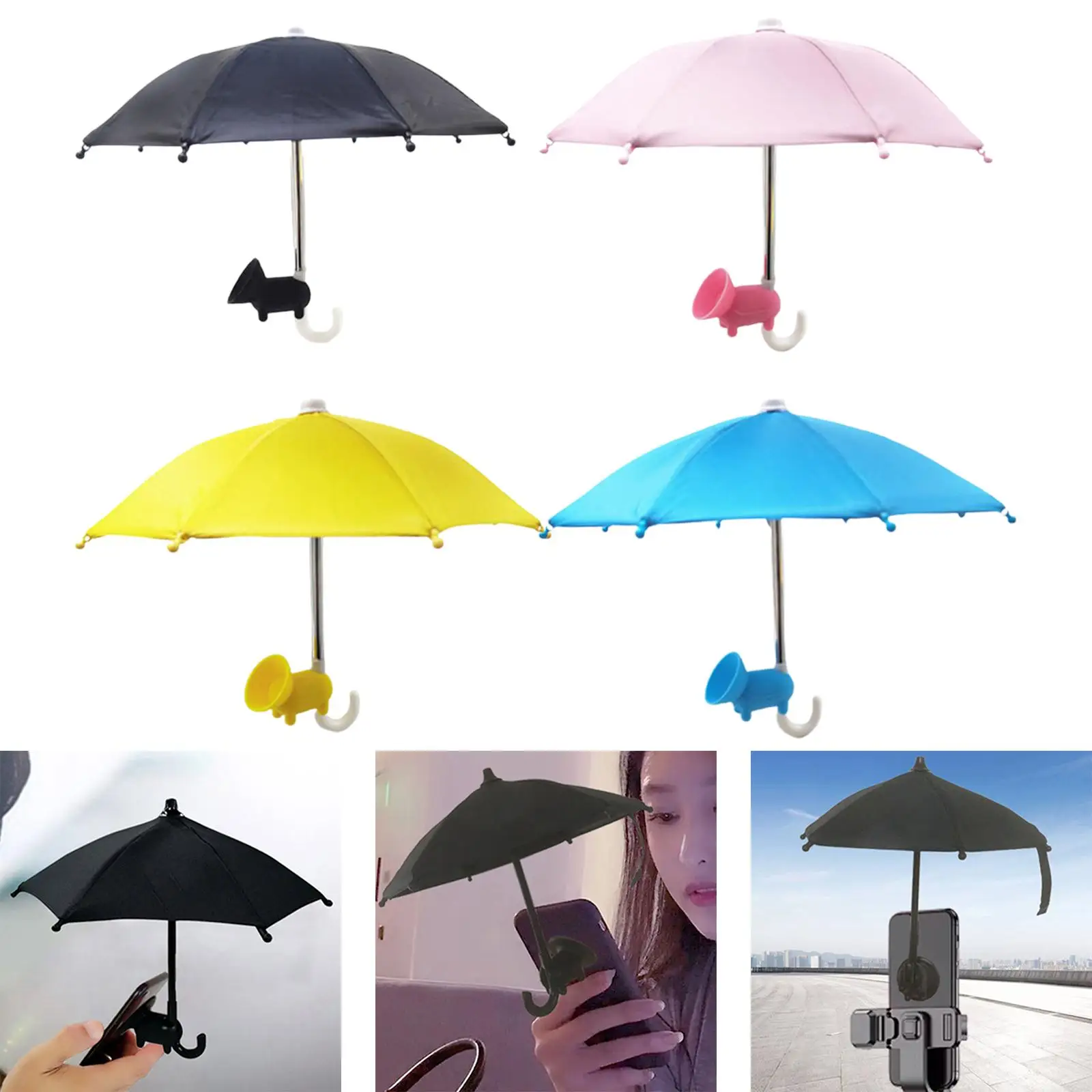 Smartphone Umbrella Stand Sun Shade Suction Cup Sturdy and Durable Daily Use Non Slip Pad Strong Adsorption Capacity Outdoor