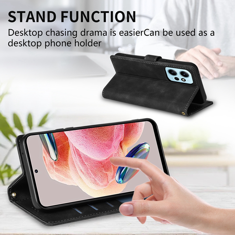 Brieftasche Haut-freundliche Karte Slot Stand Magnetische Flip Leder Fall Für Xiaomi Redmi Hinweis 12S 12 Pro plus 11 Pro 11S 10S 9S 8T 7 5 – Detail 6