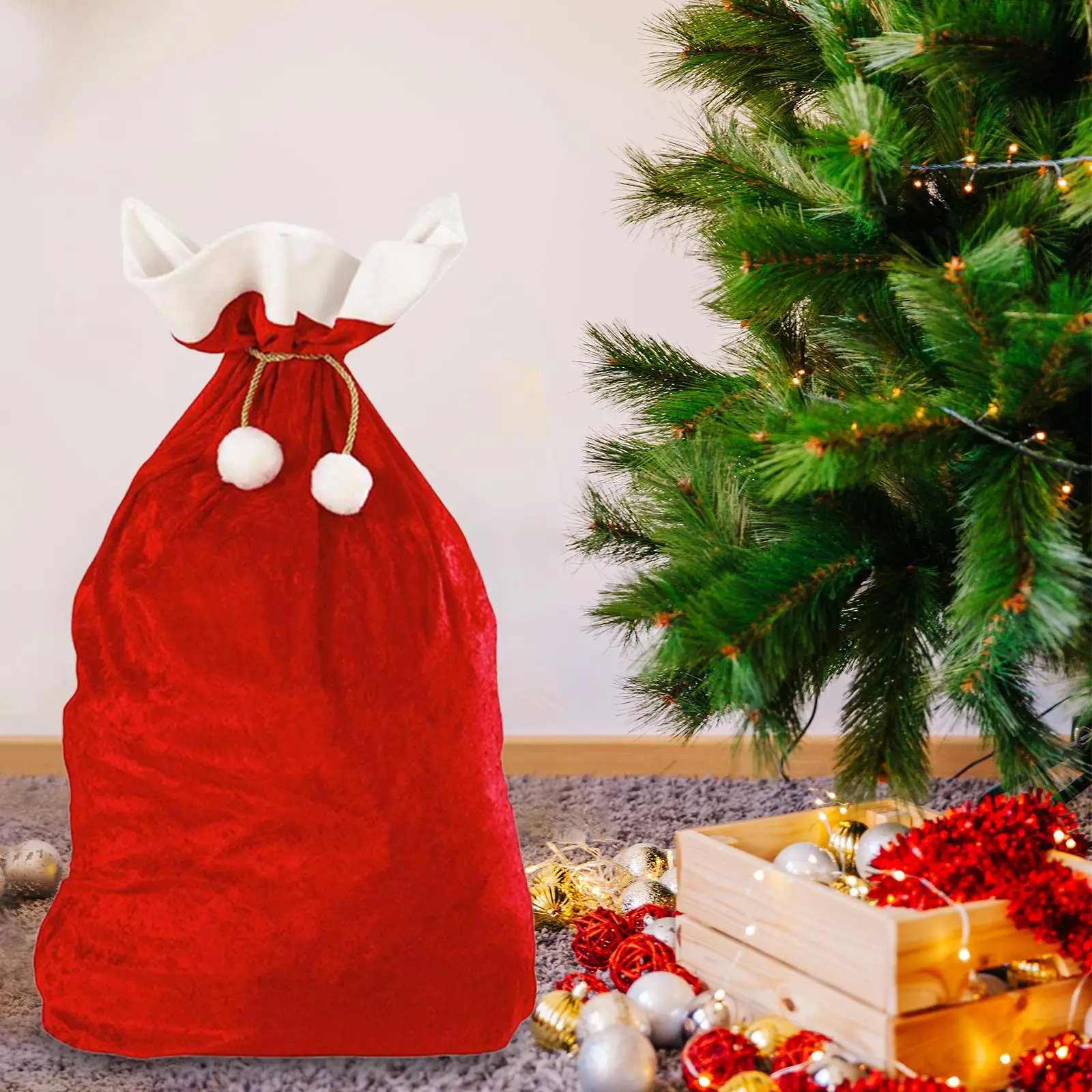 Large Christmas Gift Bag Drawstring Christmas Bag for Storing Christmas Presents and Decor Xmas Presents Christmas Party Favors