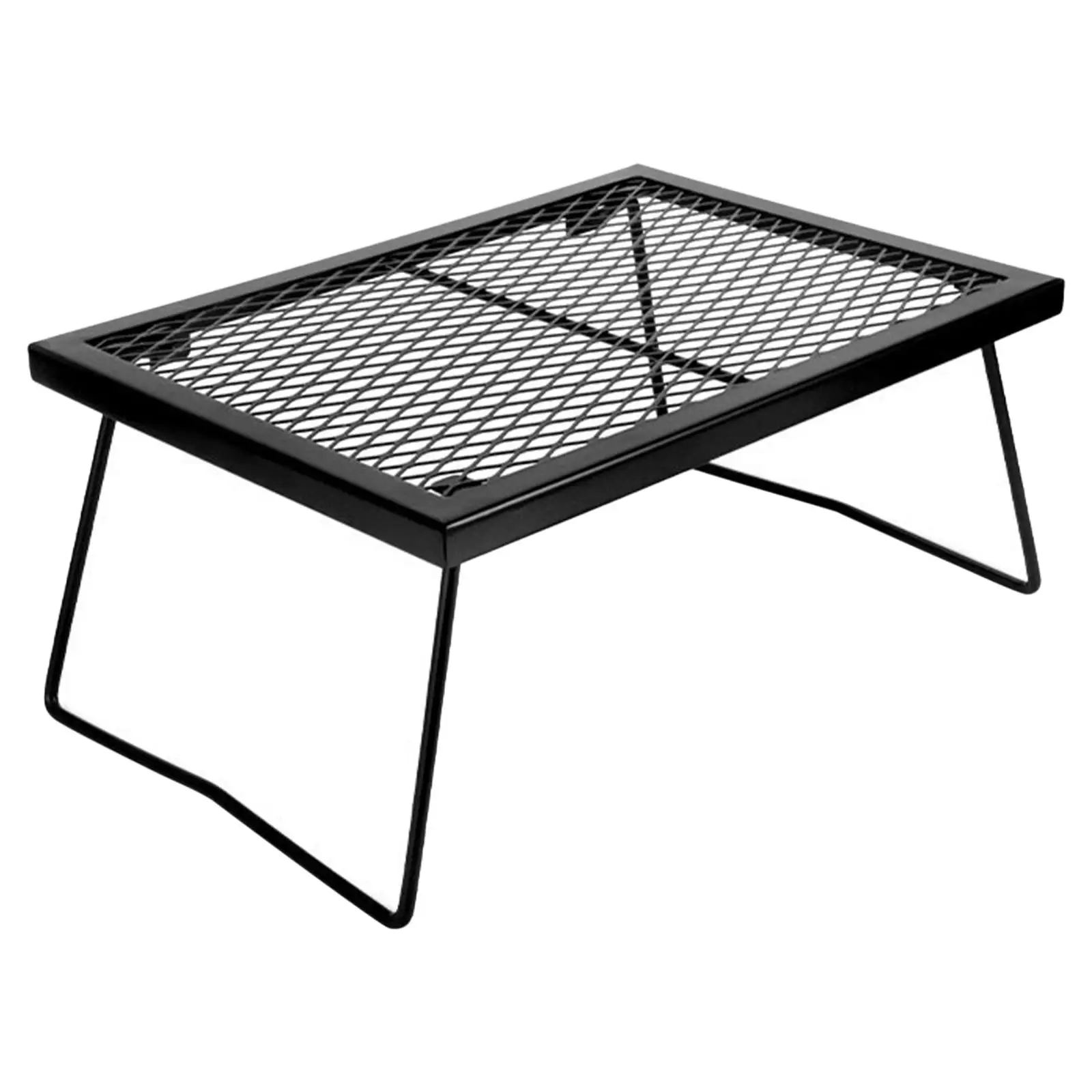 Poring BBQ Table Grill Plate Outdoor Folding Rack for Camping Beach Outdoor Backyard