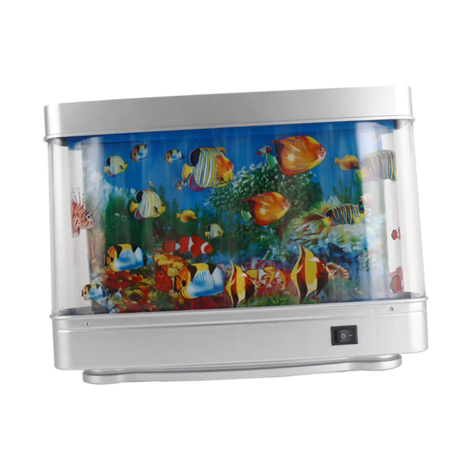 Aquarium Lamp Colorful Underwater World Moving Background Tropical Fish Night Light for Desktop Halloween Living Room Kids Room