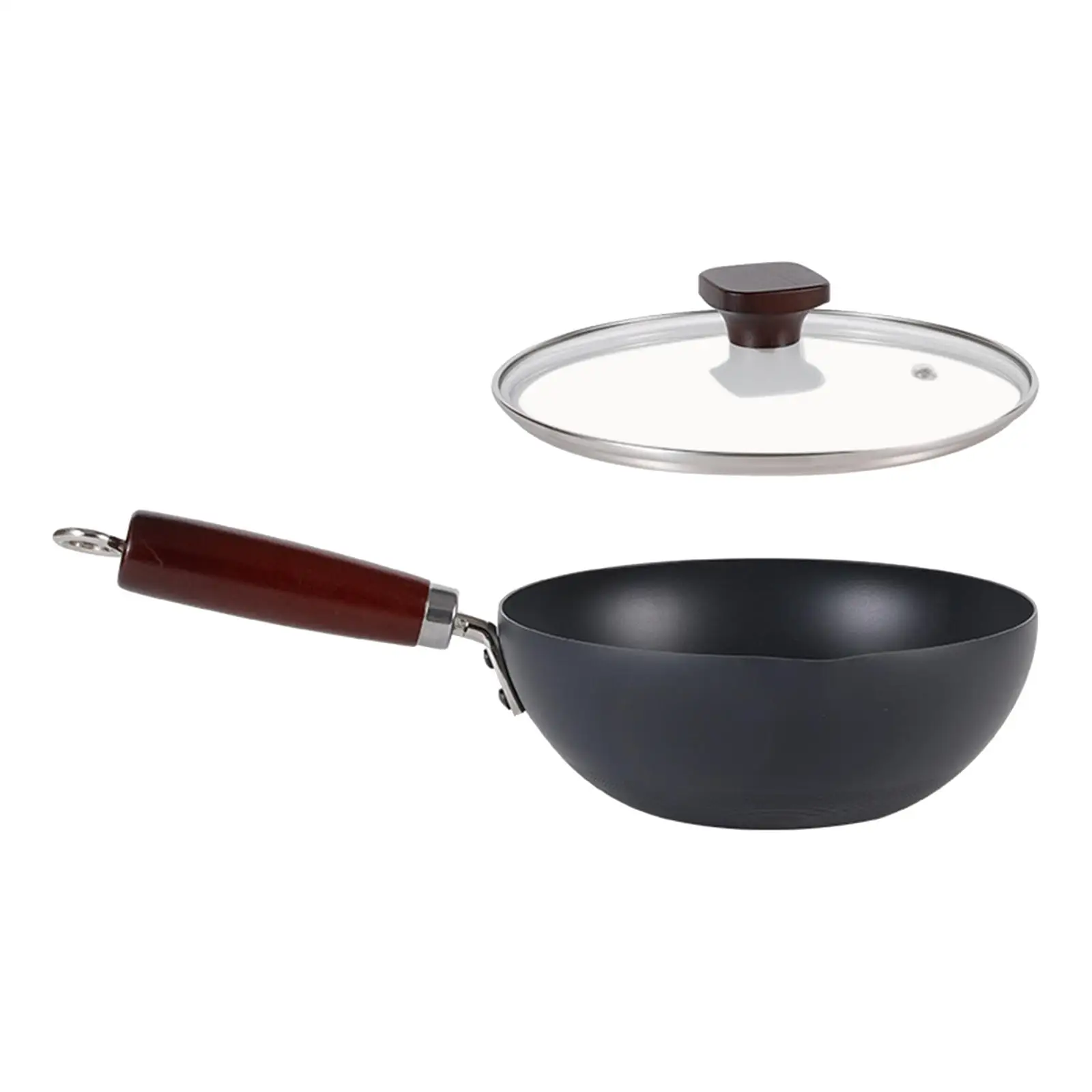 Wok Pan with Lid Household Homeuse Cooking Wok with Lid for Induction, Gas